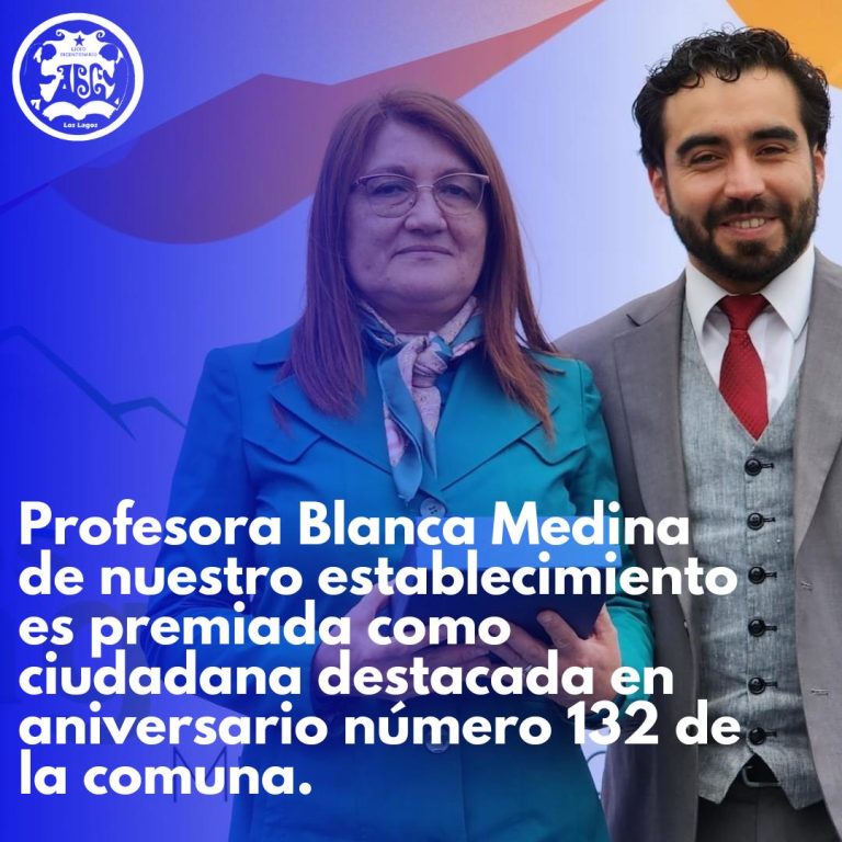 Profesora BLANCA MEDINA, fue elegida por en alcalde de la comuna, como «CIUDADANA DESTACADA»