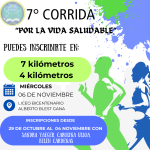 Corrida 7K, 4K escolar por la vida Saludable 6 de Noviembre del 2024