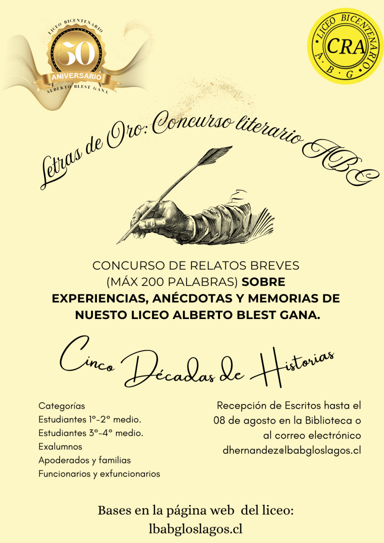 ✅📖 CONCURSO LITERARIO: LETRAS DE ORO, 5 DÉCADAS DE HISTORIAS
